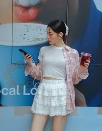 Long Sleeve Oversized Checkered Flannel Shirt Blouse