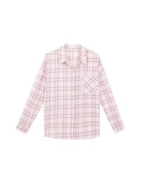 Long Sleeve Oversized Checkered Flannel Shirt Blouse