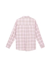 Long Sleeve Oversized Checkered Flannel Shirt Blouse