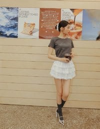 Short Sleeve Rhinestone Lettering Fitted Cropped Tee