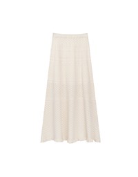 Argyle Textured Knit Flare Maxi Skirt