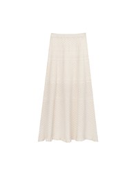 Argyle Textured Knit Flare Maxi Skirt