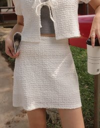 High Waist Crinkled Texture Fitted Mini Skirt