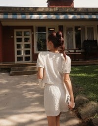 High Waist Crinkled Texture Fitted Mini Skirt