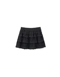 Layered Lace Trim Tiered Mini Skirt