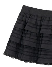 Layered Lace Trim Tiered Mini Skirt