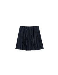High Waisted Pinstripe Pleated Mini Skirt