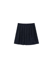 High Waisted Pinstripe Pleated Mini Skirt