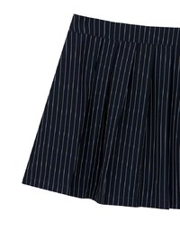 High Waisted Pinstripe Pleated Mini Skirt
