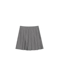 High Waisted Pinstripe Pleated Mini Skirt