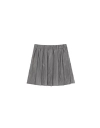 High Waisted Pinstripe Pleated Mini Skirt
