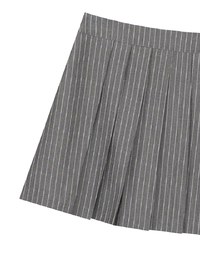 High Waisted Pinstripe Pleated Mini Skirt