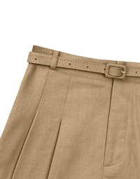 Classic High Waisted Pleated Shorts (with Belt)