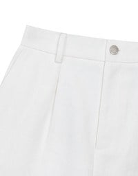 High Waist Pleated Tailored Wide Leg Shorts