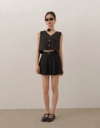 Lace SHORTS Crochet Inspired Knit Pleated Short