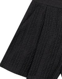Lace SHORTS Crochet Inspired Knit Pleated Short