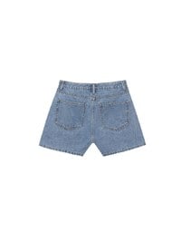High Waist Washed Jeans Denim Shorts with Pocket Details