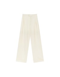 Textured Check High Waist Wide Leg Pleated Trousers