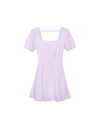 AIRY HOURGLASS Puff Sleeve A Line Mini Dress with Elegant Square Neckline