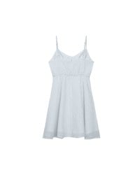 Textured Dot Weave Flare Mini Dress with Spaghetti Straps