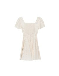 Square Neck Puff Sleeve Ditzy Floral Flare Mini Dress