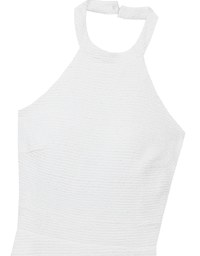 Textured Sleeveless Halter Padded Mini Dress with Ruffled Hem
