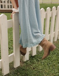 Cut Out Lace Knit Spaghetti Strap Cami Maxi Dress with Tassel Hem