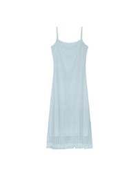Cut Out Lace Knit Spaghetti Strap Cami Maxi Dress with Tassel Hem