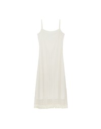 Cut Out Lace Knit Spaghetti Strap Cami Maxi Dress with Tassel Hem