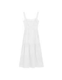 Textured Dot Jacquard Flared Maxi Dress with Slit Detail