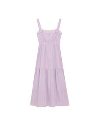 Textured Dot Jacquard Flared Maxi Dress with Slit Detail