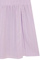 Textured Dot Jacquard Flared Maxi Dress with Slit Detail