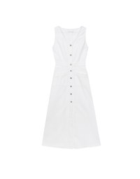 Sleeveless Button Front Maxi Dress with Pockets
