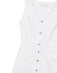 Sleeveless Button Front Maxi Dress with Pockets