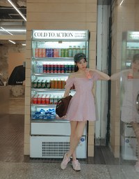 Gingham Floral Off Shoulder Puff Mini Dress
