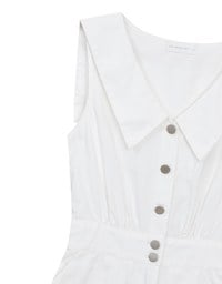 Sailor Collar Sleeveless Button Front Jumsuit