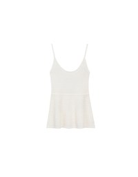 Textured Flare Hem Knit Peplum Cami Top