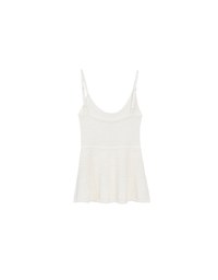 Textured Flare Hem Knit Peplum Cami Top