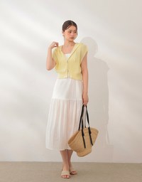 Sleeveless Knitted Zip Up Hoodie Vest Top