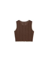 Contrast Crochet Trim Sleeveless Knit Tank Top