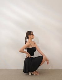 Cooling Fabric High Waist Flare Skort with Inner Shorts