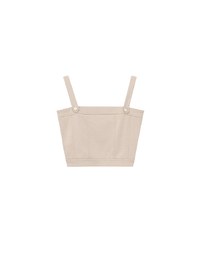 Square Neck Metal Clasp Strap Crop Tank Top