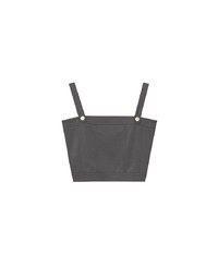 Square Neck Metal Clasp Strap Crop Tank Top