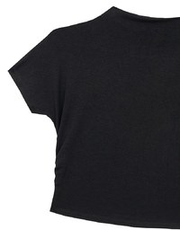 Side Ruched Mock Neck Fitted Crop Top