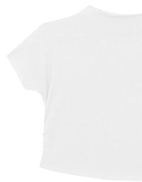 Side Ruched Mock Neck Fitted Crop Top