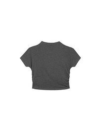 Side Ruched Mock Neck Fitted Crop Top