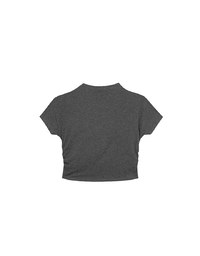 Side Ruched Mock Neck Fitted Crop Top