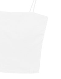 【Stain Resistant】Basic Spaghetti Strap Fitted Crop Cami Top