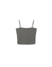 【Stain Resistant】Basic Spaghetti Strap Fitted Crop Cami Top