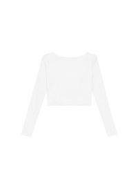 Round Neck Sheer Mesh Long Sleeve Cropped Top